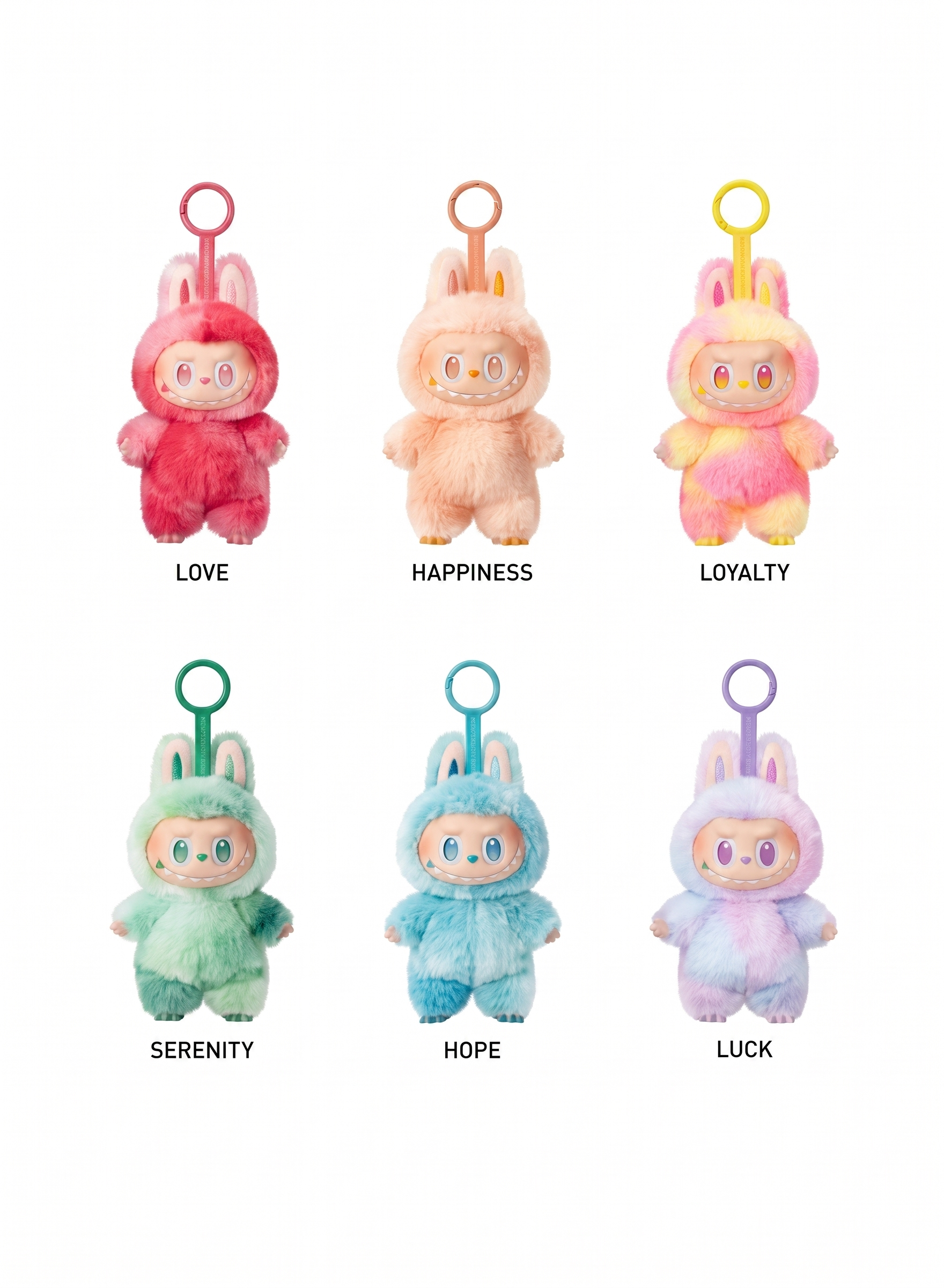 Lababu vinyl Face Doll Pendant Plush Toy Random mix Colour (1pc)